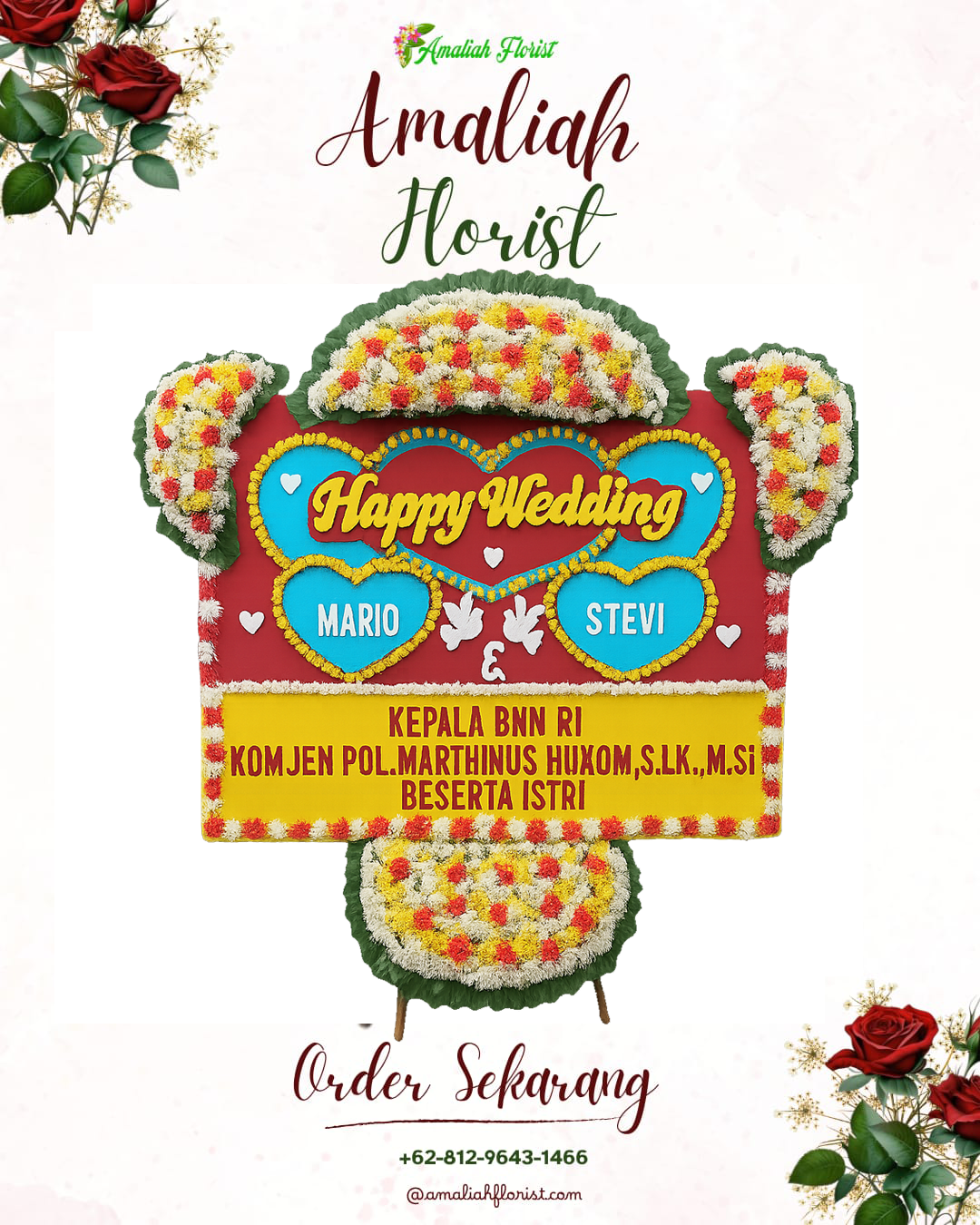 Papan Bunga Pernikahan Limo